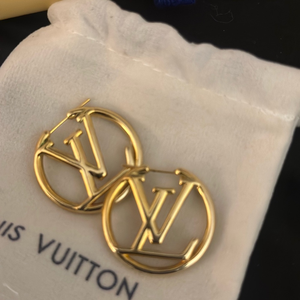 Louis Vuitton Gold Monogram Earrings